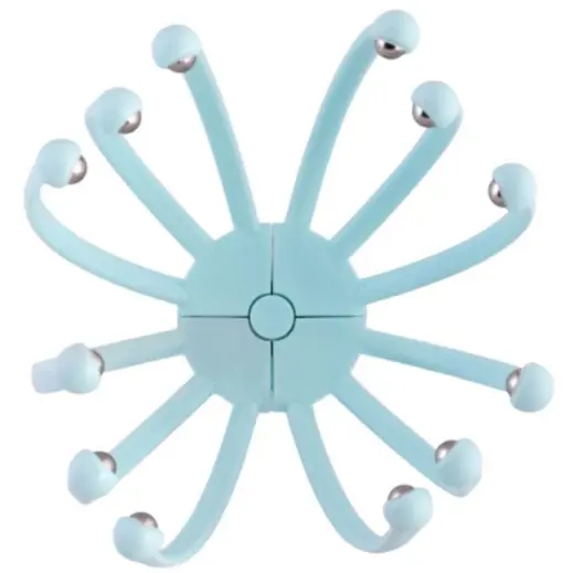 12-Arm Rolling Ball Head Massager Light Blue Bottom